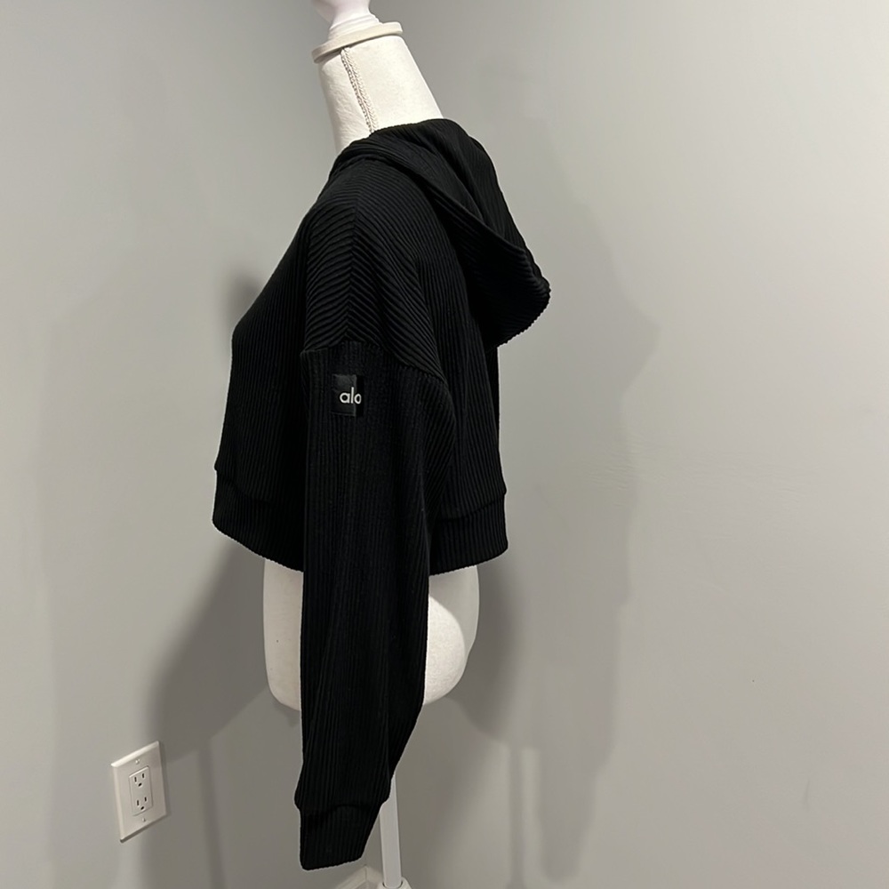 Alo Yoga Muse Black Cropped Hoodie S - Picture 5 of 10